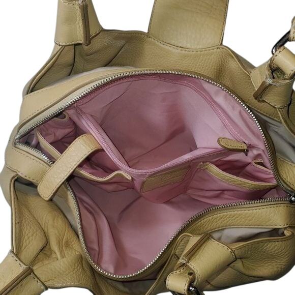 Cole Haan Beige Tan Pebble Leather Purse Bag Handbag - Picture 10 of 17